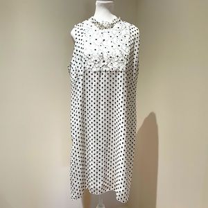 Karl Lagerfeld Polka Dot Dress 16. NWT. A-Line, ruffle detail. Above knee.